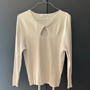 Calvin Klein gray/silver Ribbed Long Sleeve Top size XL